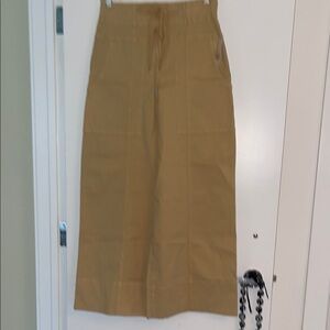 Maeve Tan Wide Leg Twill Pant